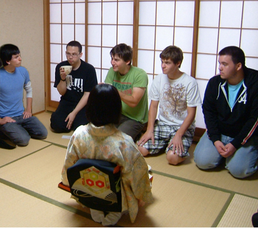 KCP students during tea ceremony