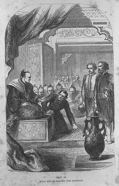 William Adams before Shogun Tokugawa Ieyasu.