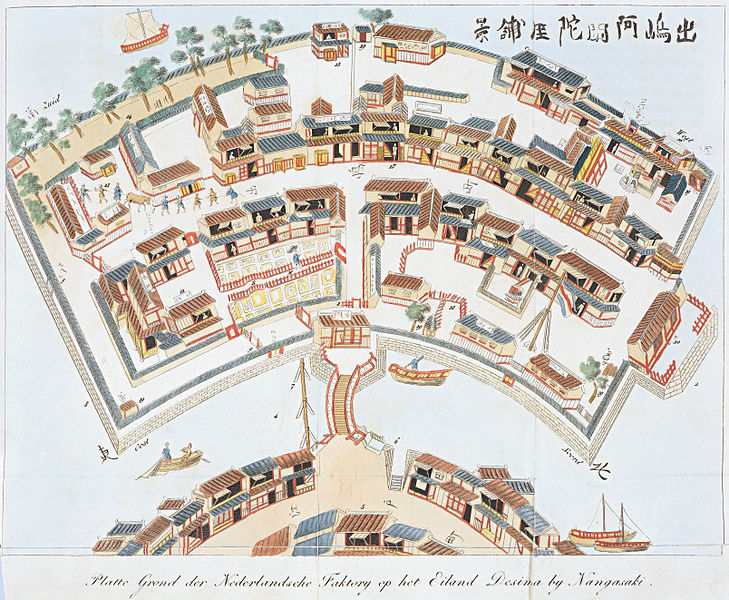 Bird's eye view of Dejima, Japan