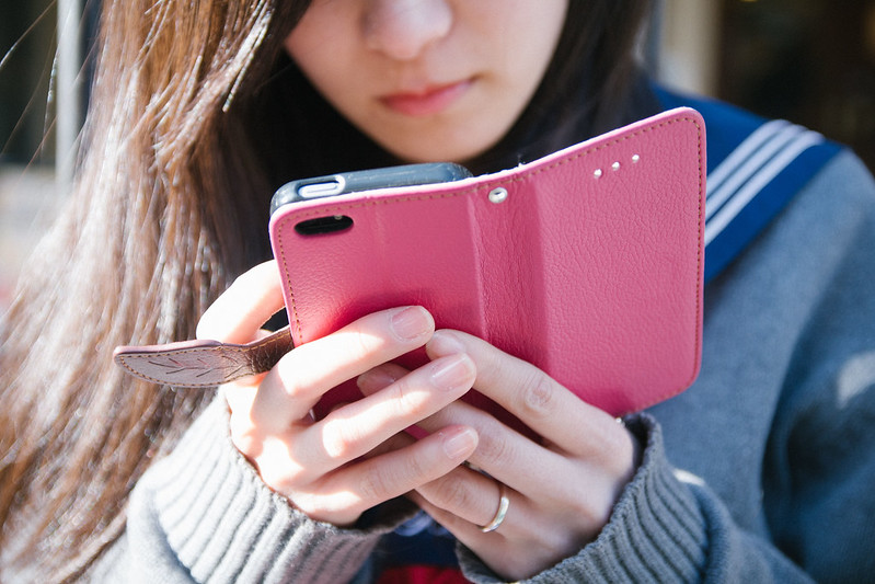 Girl with a smartphone.